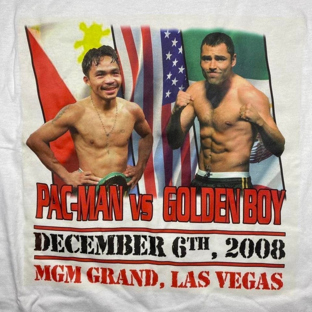2000s 2008 OSCAR DE LA HOYA vs MANNY PACQUIAO boxing shirt